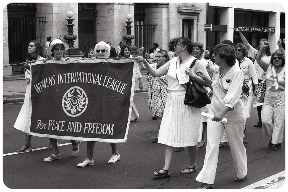 Suffragettes protesting in streets