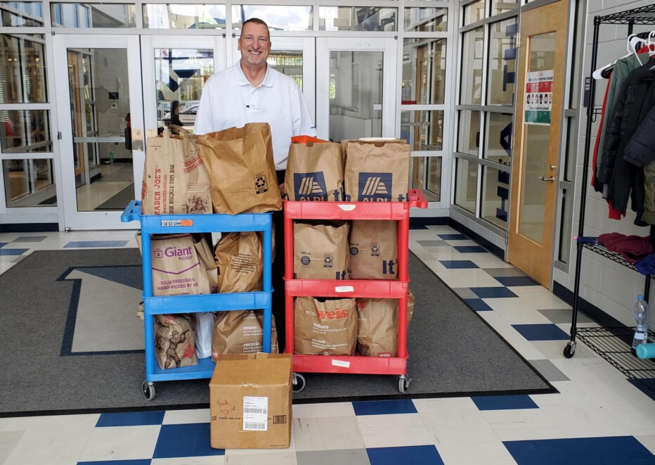 Westowne Elementary principal with food donations